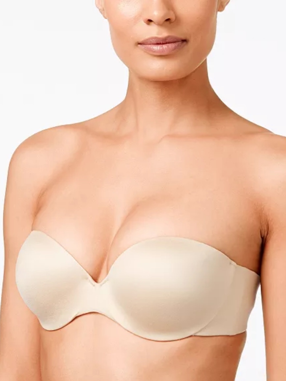 36B Maidenform Strapless Push-up Bandeau Bra in Nude